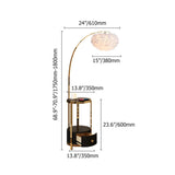 Feather Floor Lamp with Shelves & Drawer Arched Floor Lamp With End Table