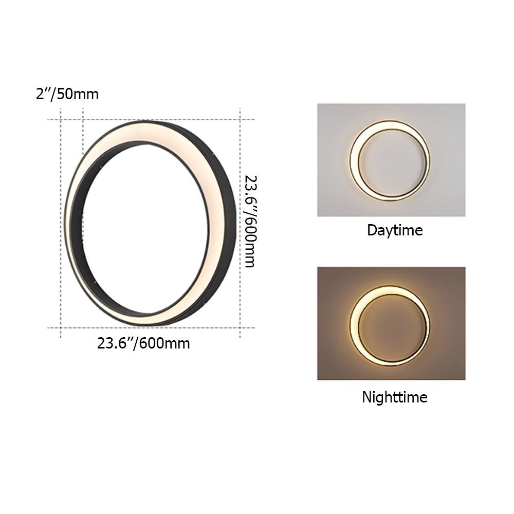 Postmordern Outdoor LED Wall Sconces Round Gray Waterproof Garden Lighting