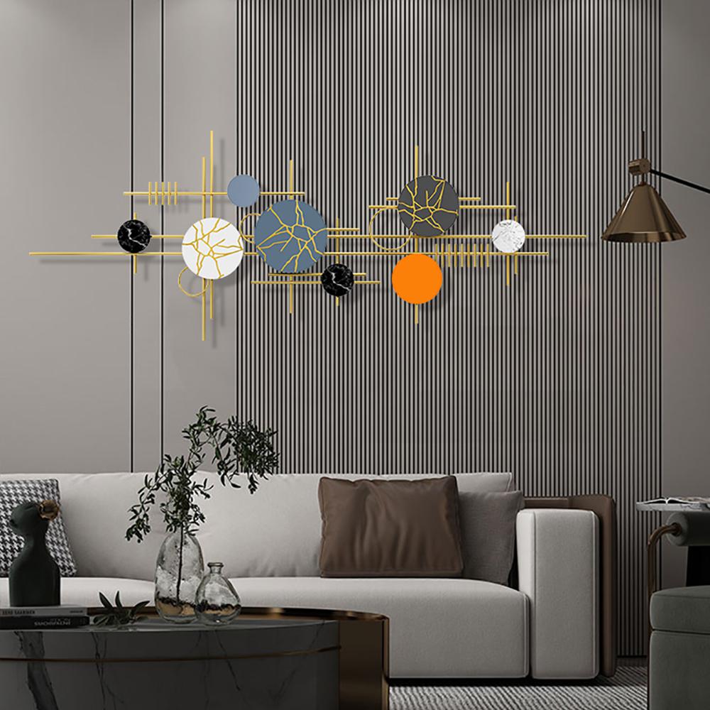 Modern Geometric Metal Wall Decor Overlapping Wall Background Art