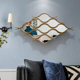 Modern Irregular Geometric Gold Metal Abstract Wall Mirror