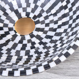 Vessel Circular Natural Stone Bathroom Wash Sink Bowl Shape Mosaic Design