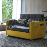 55.1" Modern 2 Seat Convertible Sofa Bed Full Sleeper Cotton & Linen Upholstery