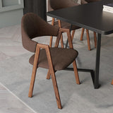 Gray Linen Upholstered Dining Chair Side Chair (Set of 2)