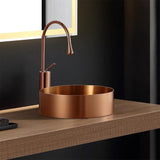 Contemporary Gold Round Stainless Steel Vessel Sink Luxury Wash Sink