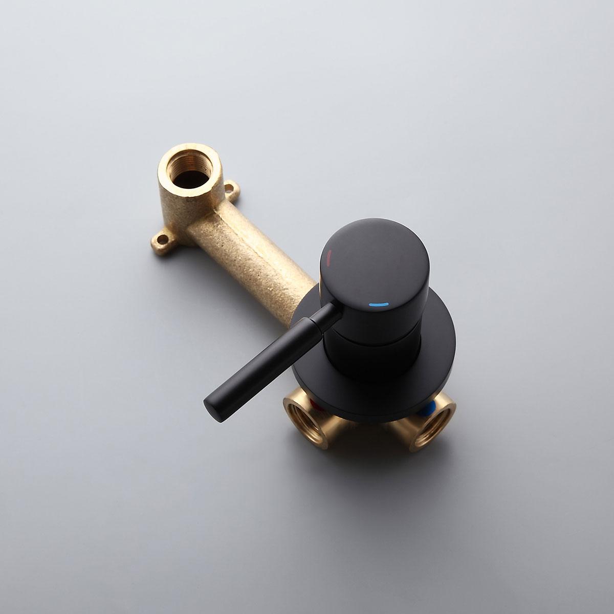 Stev Solid Brass Modern Wall-Mount Bathroom Sink Faucet with Single Handle in Matte Black