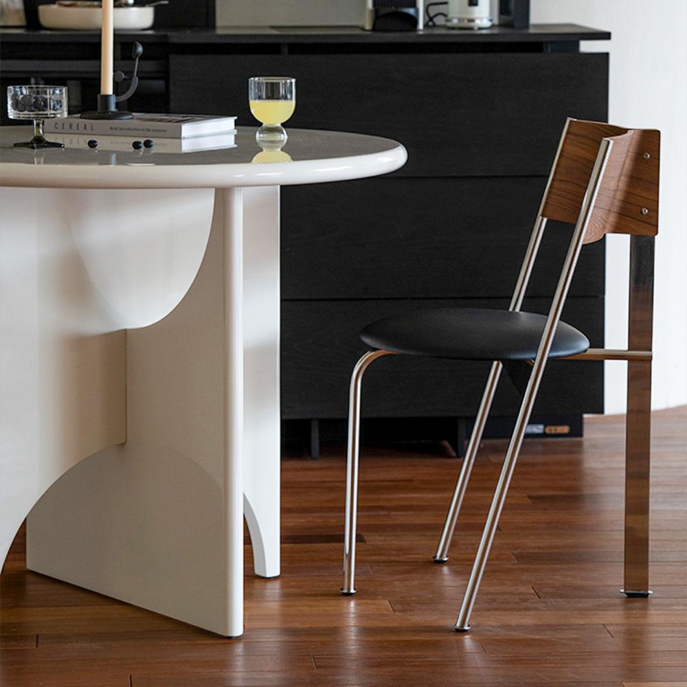 39" White Round Dining Table for 4 Seaters with Cross Base
