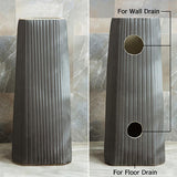 Gray Square Pedestal Sink Gaolin Round Vessel Sink without Drain & Faucet