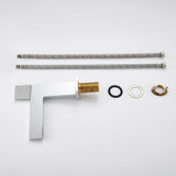 Brushed Gold Modern Bathroom Sink Faucet Single Handle 1-Hole Solid Brass