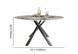 53" Modern Round Dining Table Faux Marble Tabletop for 6 Person