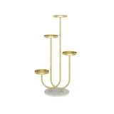 Metal Plant Stand 4-Shelf Gold Plant Pot Stand for Indoor & Outdoor in Large