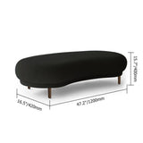 Modern White Velvet Bench Upholstered Curved Bench for End of Bed with Metal Legs