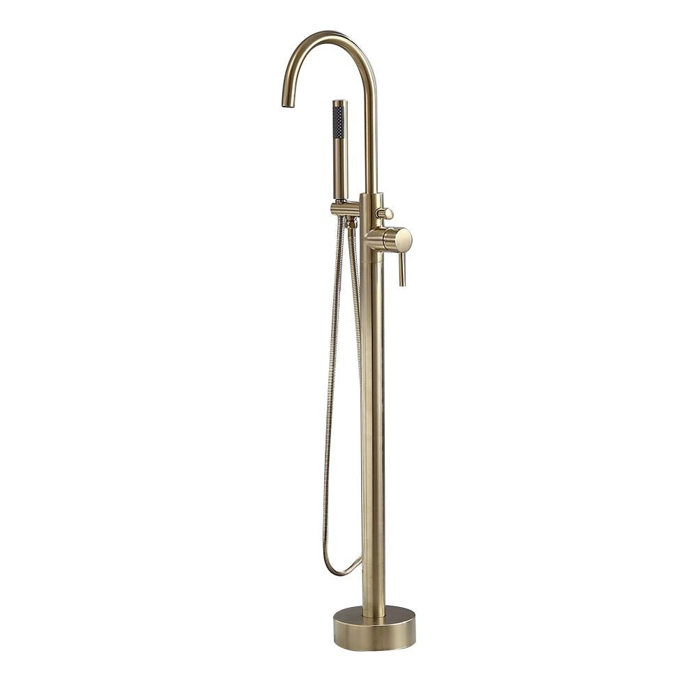 Brewst Freestanding Single Handle Tub Filler Faucet with Handheld Shower Solid Brass
