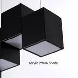 Modern Linear Black Kitchen Island Light 6-Light Square Pendant Light