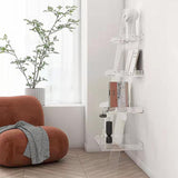 4-Shelf Ladder Bookshelf Modern Bookshelf Acrylic Clear Ladder Bookcase