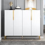 Nordic Gray Shoe Cabinet 3-Door Slim Shoe Organizer Adjustable Shelves in Small