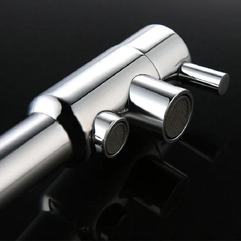 Modern Kitchen Faucet with Sprayer Brass Pull Down Faucets Chrome Single Hole 3-in-1
