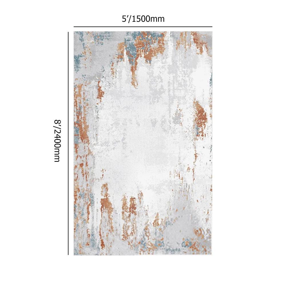 5' x 8' Modern Abstract Ink Painting Multi-colored Rectangle Area Rug