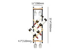 Modern Wall Mounted Wood Wine Rack 4-Bottle & 4 Wine Glass Rack Stemware Holder Rack