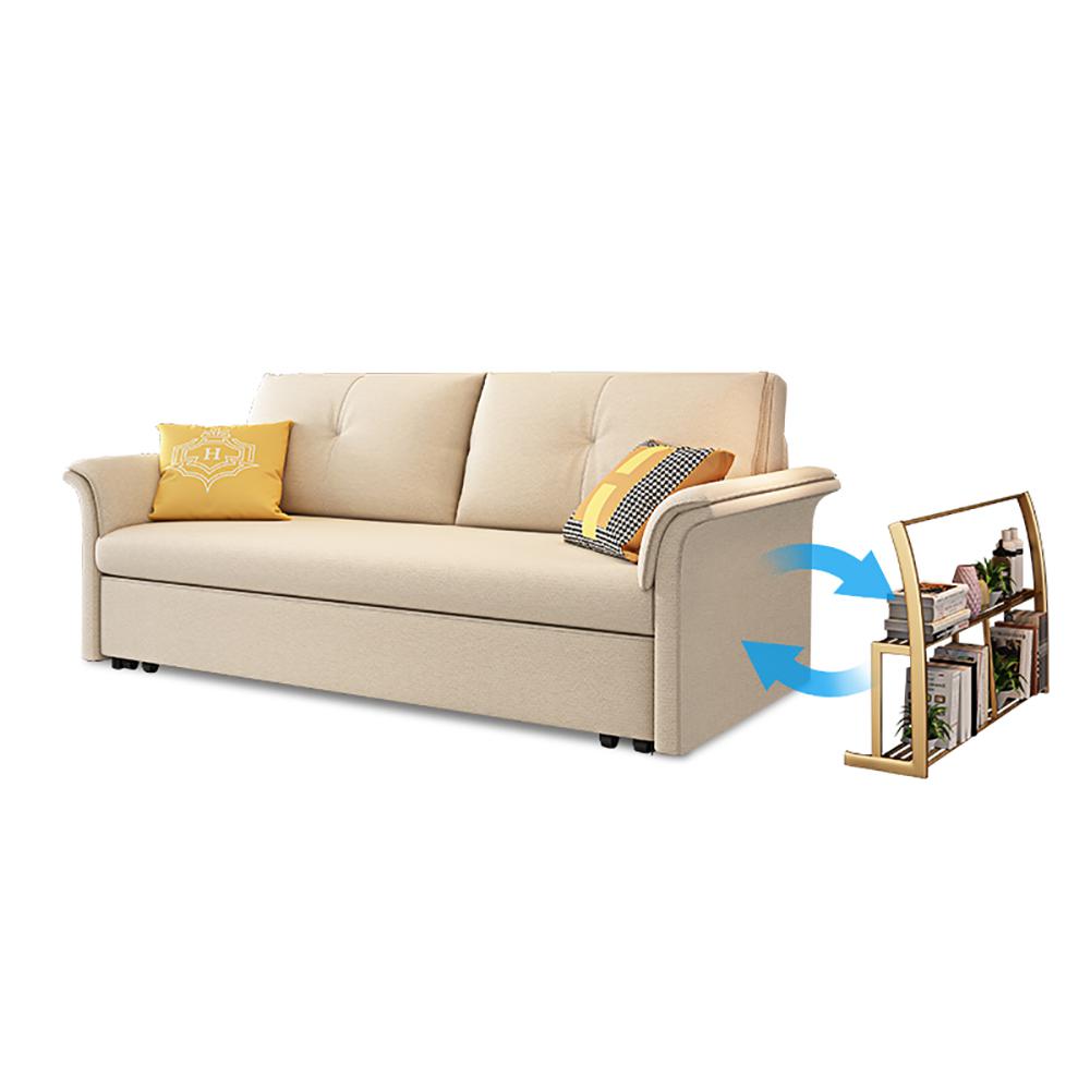 72.8" Convertible Full Sleeper Sofa Leath-aire Upholstered Storage Sofa Bed