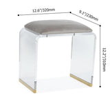Gray Acrylic Ottoman Vanity Stool Clear and Gold-Large