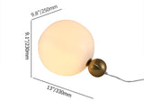 1-Light White Globe Table Lamp with Gold Globe Base
