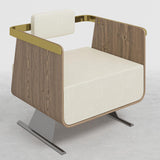 Black Modern Accent Chair Upholstered Cotton & Linen Accent Chair