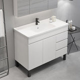 36" Modern Black Bathroom Vanity Ceramics Single Sink Freestanding with 3 Drawers