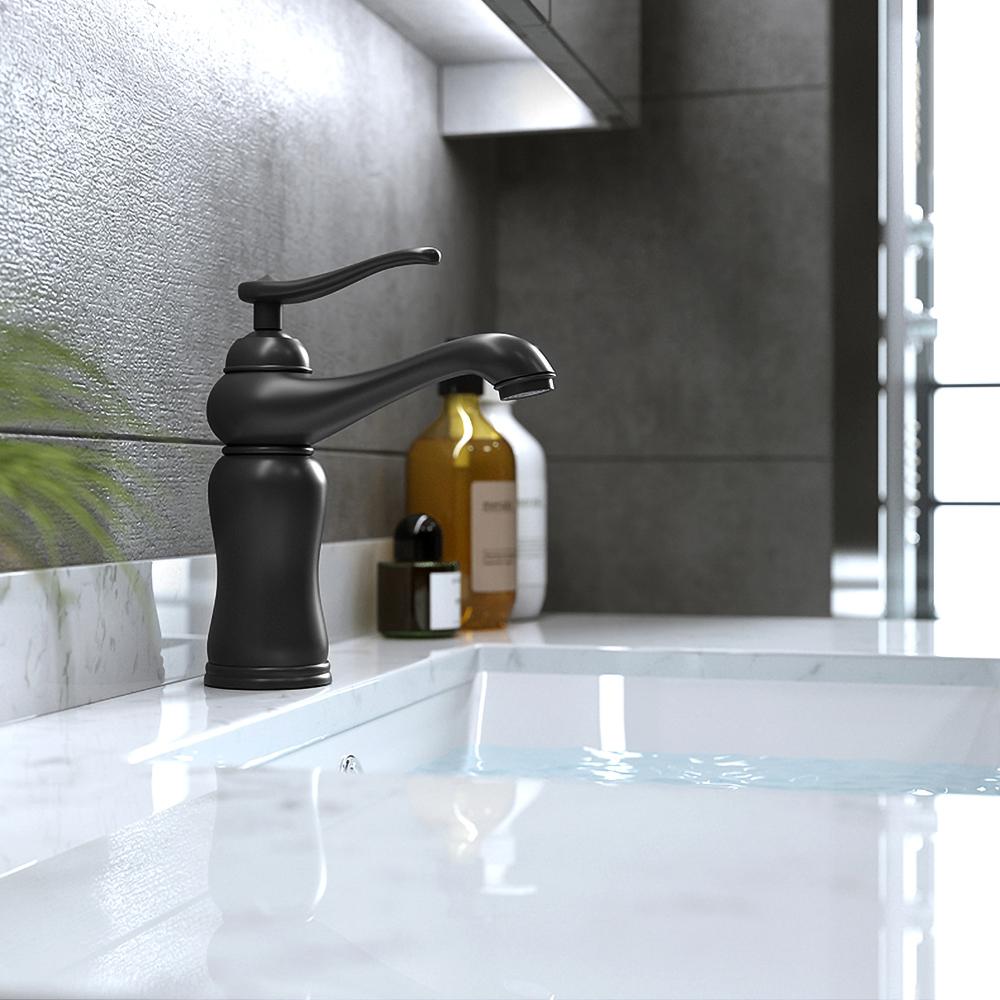 36" Floating Bathroom Vanity with Faux Marble Vessel Sink Wall Mounted