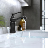 36" Floating Bathroom Vanity with Faux Marble Vessel Sink Wall Mounted