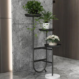 Chic Unique Shaped Metal Standing Plant Stand in Gold