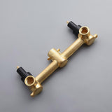 Melro Modern Wall Mounted Cross Handles Brass Bathroom Washing Sink Faucet in Matte Black