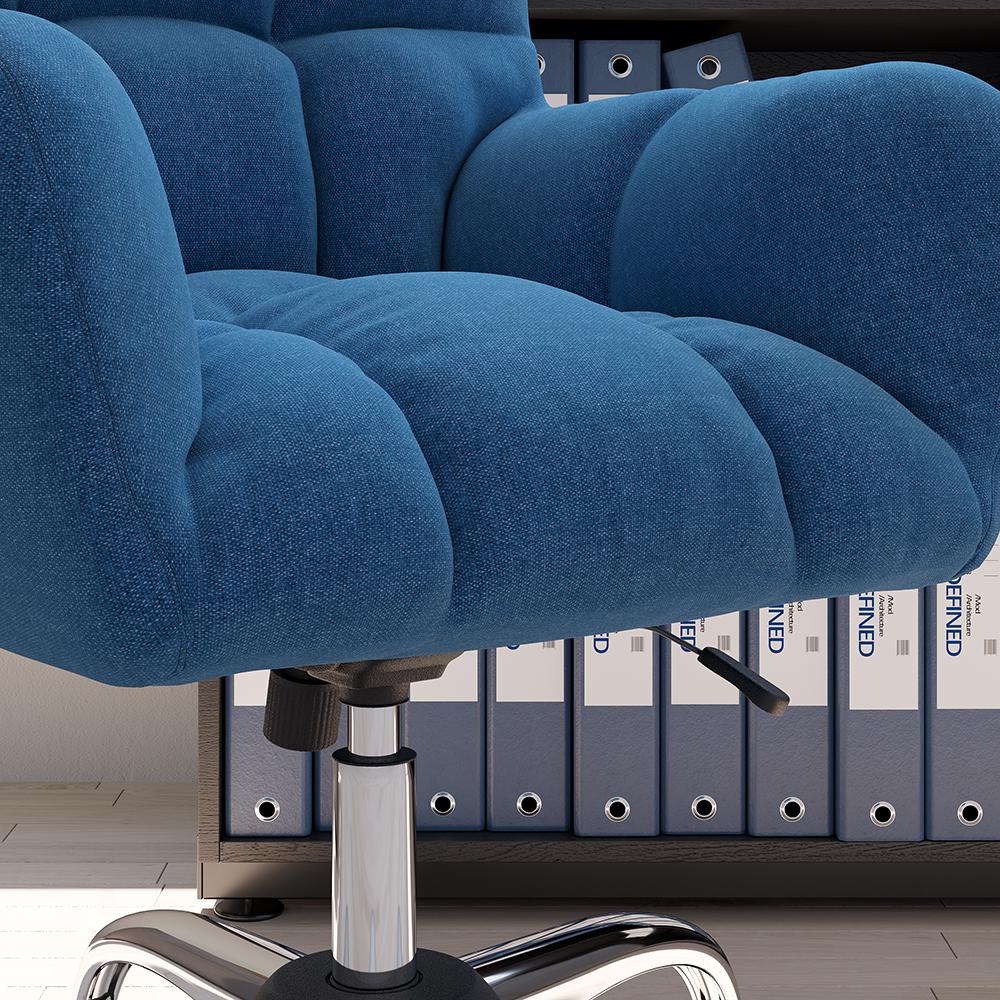 Modern Office Chair Upholstered Cotton & Linen Swivel Task Chair Height Adjustable