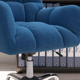 Modern Office Chair Upholstered Cotton & Linen Swivel Task Chair Height Adjustable