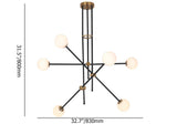 Modern 12-Light Warm Light Sputnik Chandelier in Black & Gold