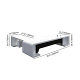 94.5" L-Shaped Modern Executive Desk of Right Hand with Drawers in White & Black