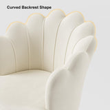 Blue Modern Swivel Office Chair Velvet Upholstered Task Chair Adjustable Height