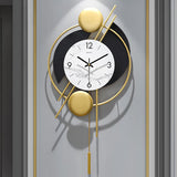 Modern Distinctive Metal Wall Clock with Gold Pendulum