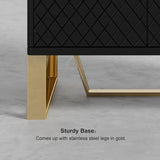 Aro Black Shoe Storage 18 Pairs Shoes Cabinet in Gold