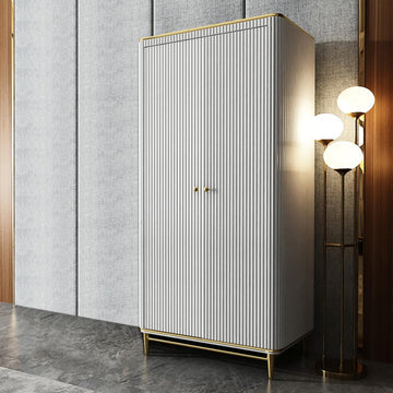 78.7" Modern Light Luxurious Style Wardrobe with Multi-storage in White
