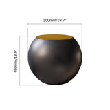 Modern Black & White Bowl-Shaped & Drum Shaped Coffe Table Set with Round Brown Top