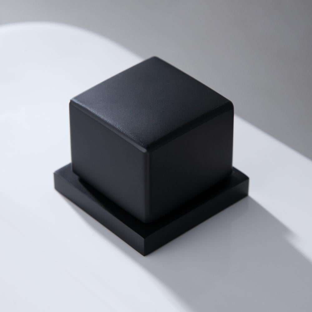 Moda Matte Black Waterfall Widespread Bathroom Sink Faucet Square Double Handle