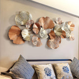 Luxury Gold Ginkgo Leaves Metal Wall Decor Home Art 53.9"L x 24.4"H