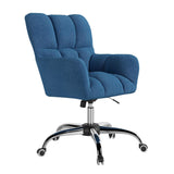 Modern Office Chair Upholstered Cotton & Linen Swivel Task Chair Height Adjustable