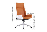 Faux Leather Office Chair Desk Chair with Wheels & Adjustable Height