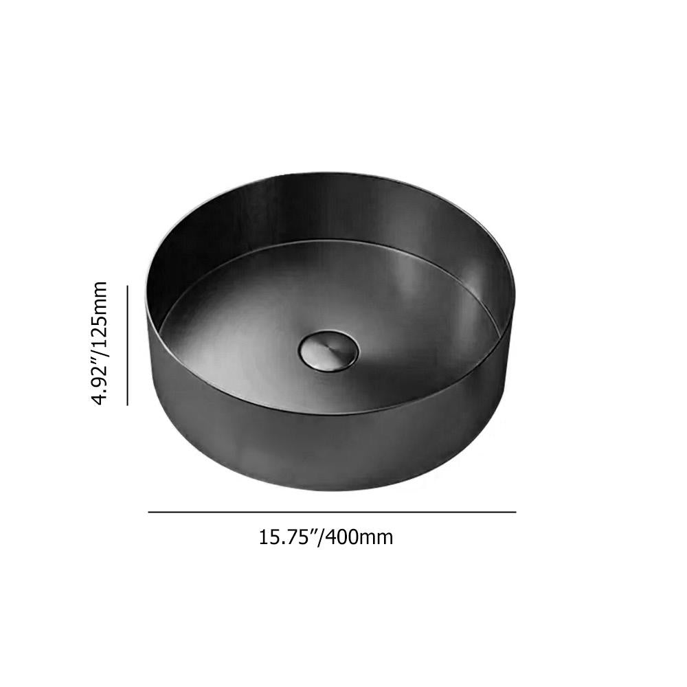 Contemporary Gold Round Stainless Steel Vessel Sink Luxury Wash Sink
