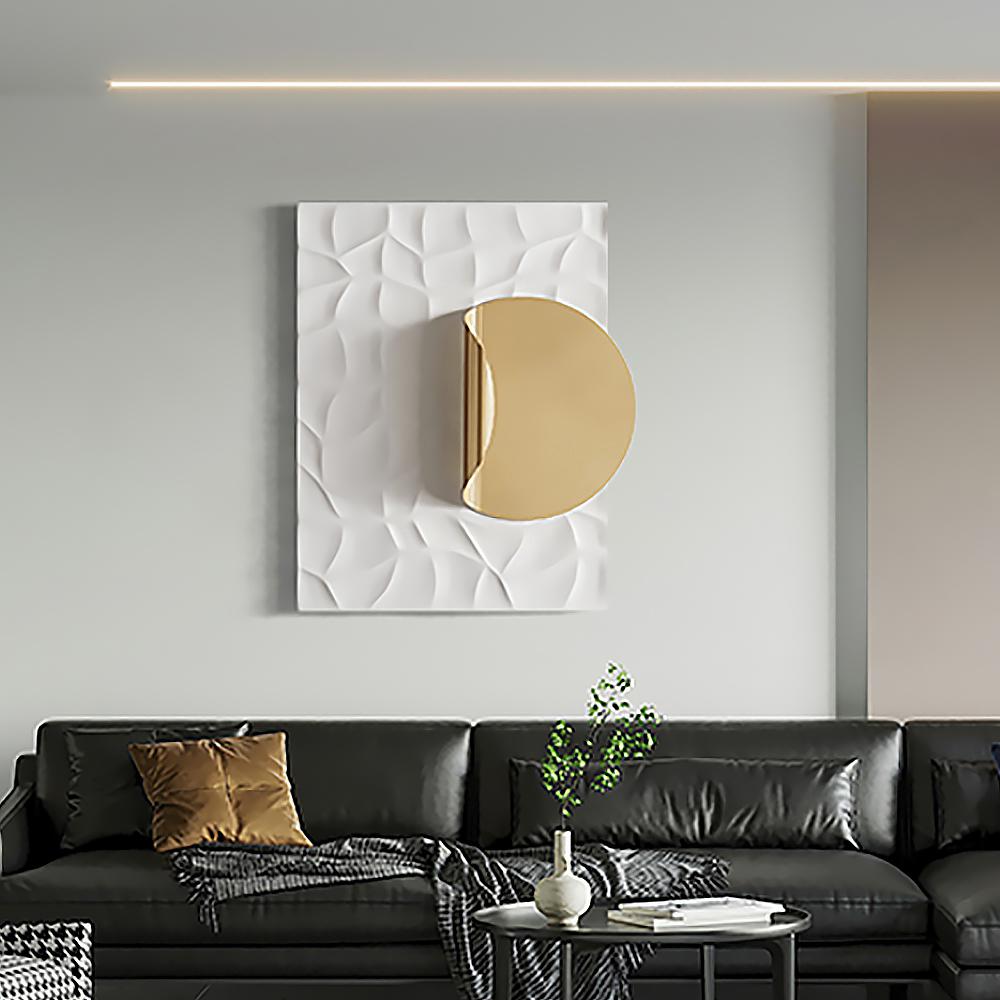 Rectangle Modern Orange Wall Decor Background Creative Geometric Wall Art