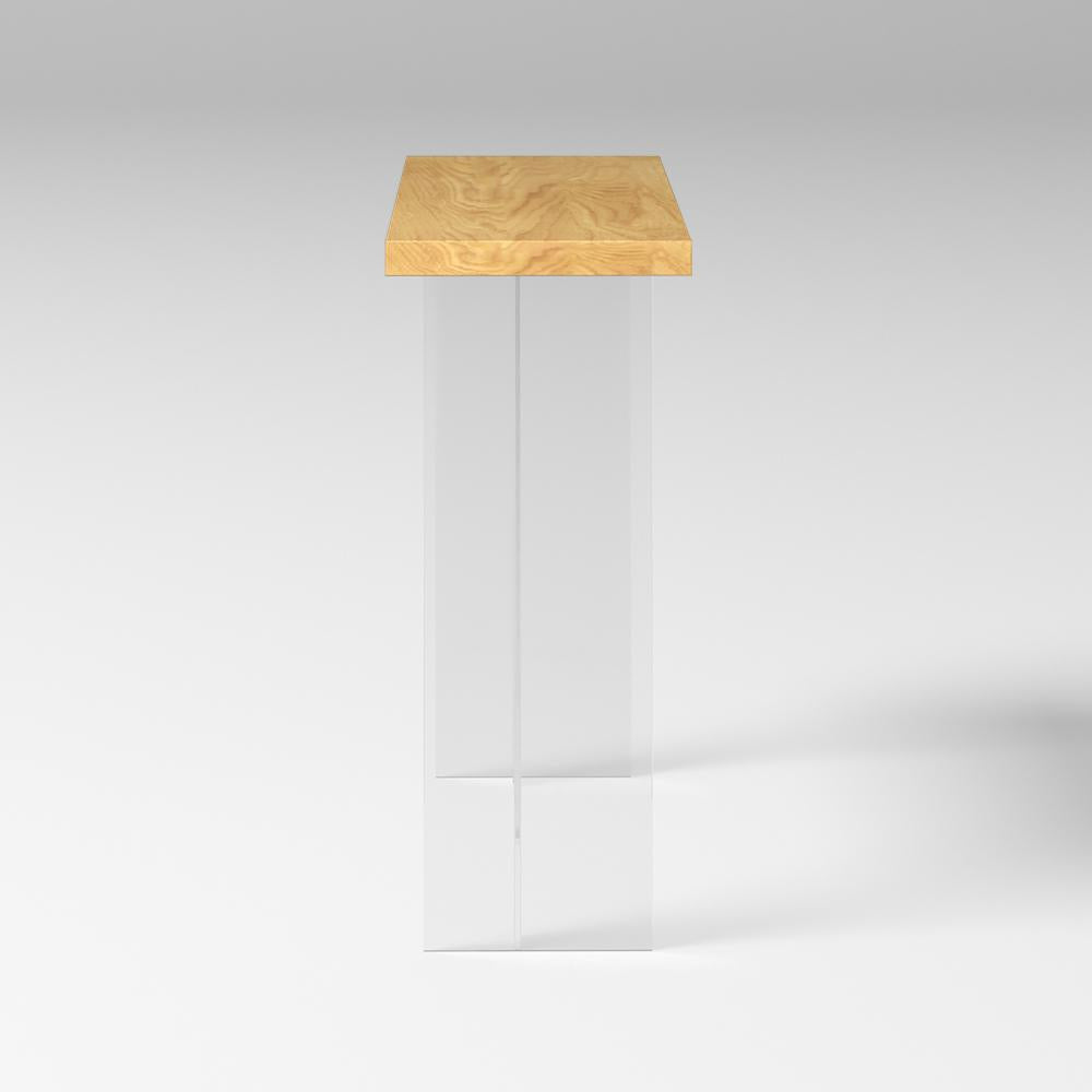 47.2" Wood Floating Bar Table Acrylic Base Bar Height Pub Table Rectangle