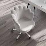 Blue Modern Swivel Office Chair Velvet Upholstered Task Chair Adjustable Height