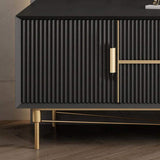 Nordic Black TV Stand 4-Drawer 2-Door Media Console Gold Finish in Small-Richsoul-Furniture,Living Room Furniture,TV Stands