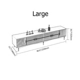Nordic Black TV Stand 4-Drawer 2-Door Media Console Gold Finish in Small-Richsoul-Furniture,Living Room Furniture,TV Stands